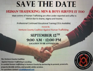 Save the date human trafficking men and boys survive too.