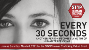 A poster for the stop human trafficking event.