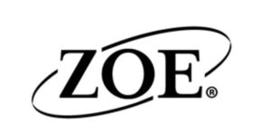 A logo with the word zoe on it.